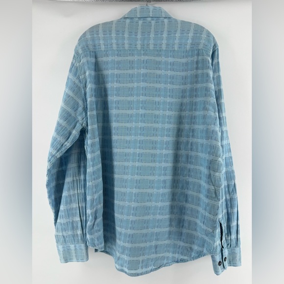 Carbon 2 Cobalt  Men’s Blue Sea‎ Change Chambray Patchwork Madras Gauze size M - Picture 3 of 14
